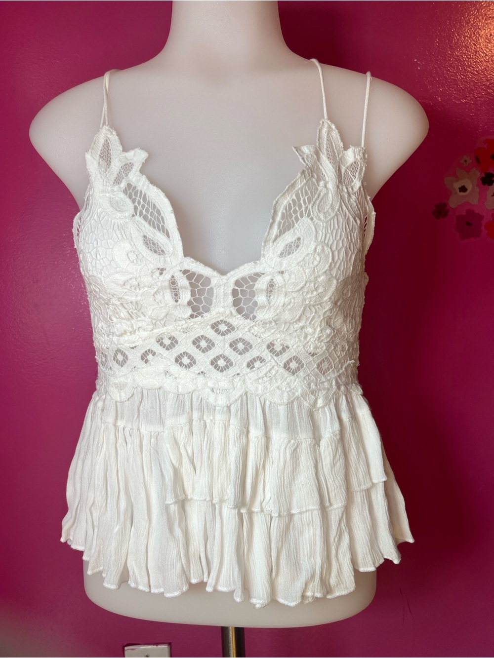 Free People Adella Cami white size small